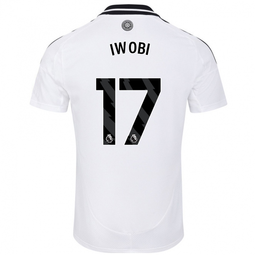 Niño Fútbol Camiseta Alex Iwobi #17 Blanco 1ª Equipación 2024/25 Argentina