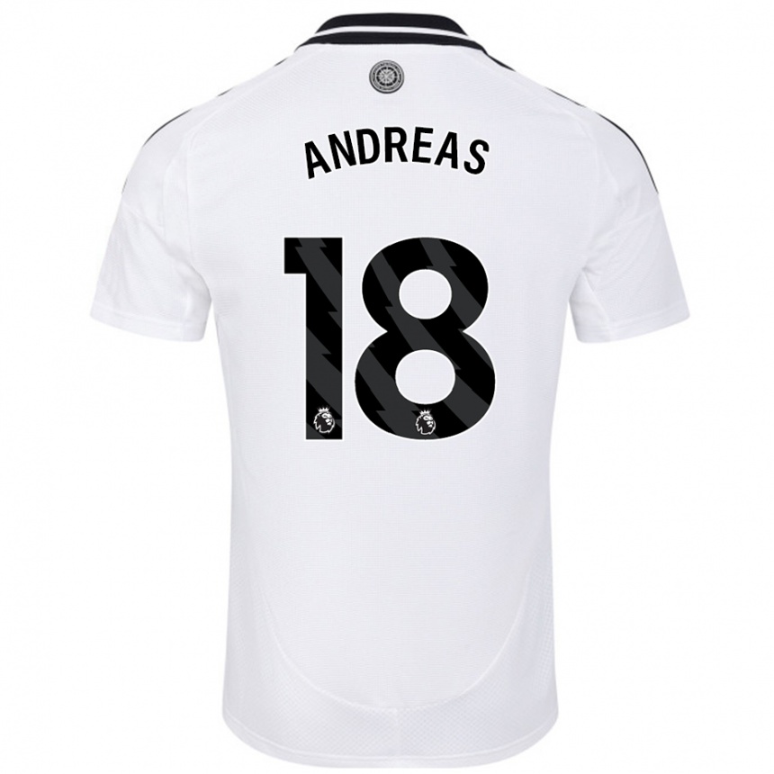 Niño Fútbol Camiseta Andreas Pereira #18 Blanco 1ª Equipación 2024/25 Argentina