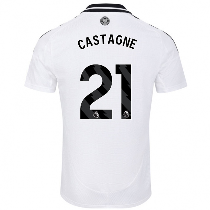 Niño Fútbol Camiseta Timothy Castagne #21 Blanco 1ª Equipación 2024/25 Argentina