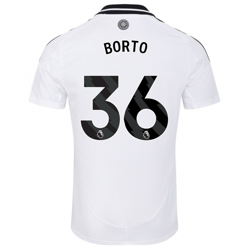 Niño Fútbol Camiseta Alex Borto #36 Blanco 1ª Equipación 2024/25 Argentina