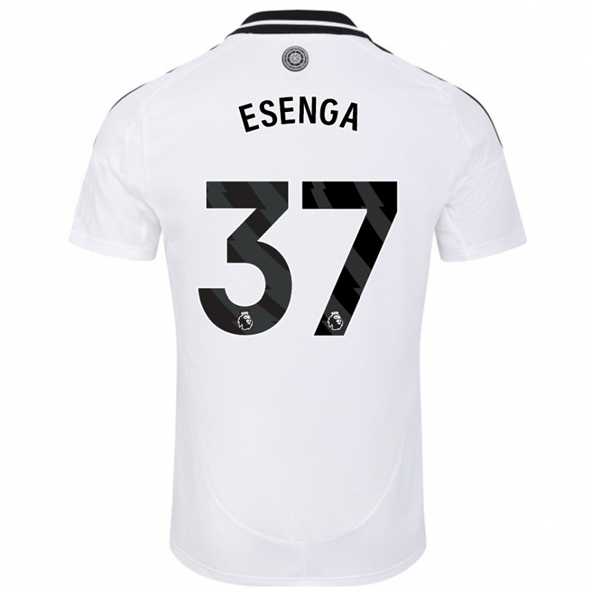 Niño Fútbol Camiseta Jonathan Esenga #37 Blanco 1ª Equipación 2024/25 Argentina