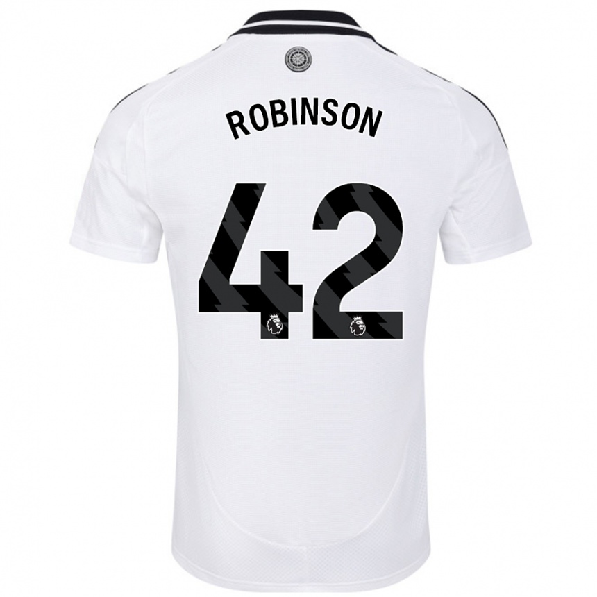 Niño Fútbol Camiseta Charlie Robinson #42 Blanco 1ª Equipación 2024/25 Argentina