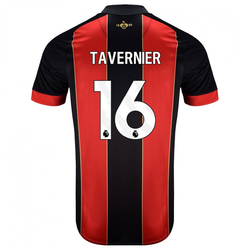 Niño Fútbol Camiseta Marcus Tavernier #16 Rojo Negro 1ª Equipación 2024/25 Argentina