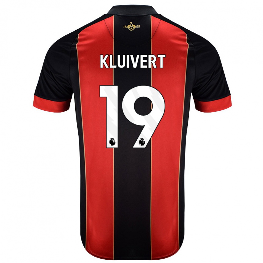 Niño Fútbol Camiseta Justin Kluivert #19 Rojo Negro 1ª Equipación 2024/25 Argentina