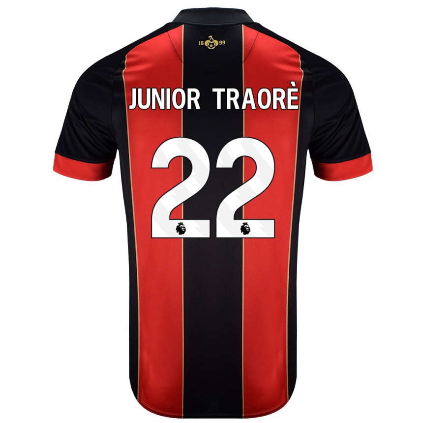 Niño Fútbol Camiseta Hamed Junior Traorè #22 Rojo Negro 1ª Equipación 2024/25 Argentina