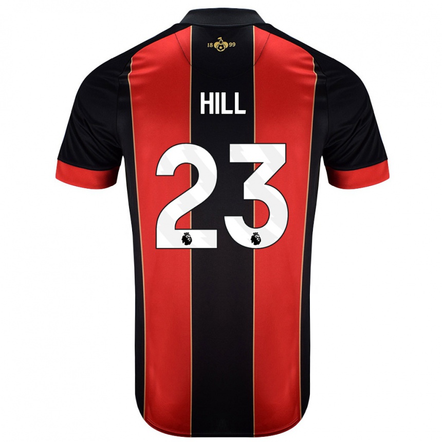 Niño Fútbol Camiseta James Hill #23 Rojo Negro 1ª Equipación 2024/25 Argentina