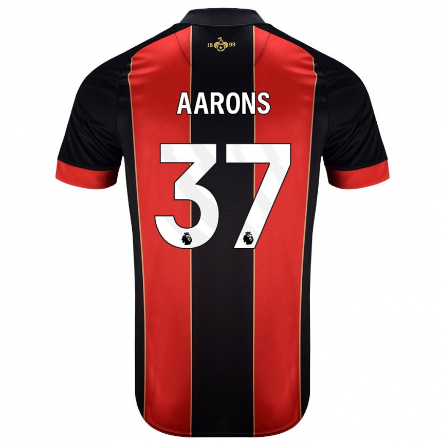 Niño Fútbol Camiseta Max Aarons #37 Rojo Negro 1ª Equipación 2024/25 Argentina