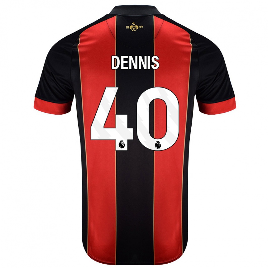 Niño Fútbol Camiseta Will Dennis #40 Rojo Negro 1ª Equipación 2024/25 Argentina