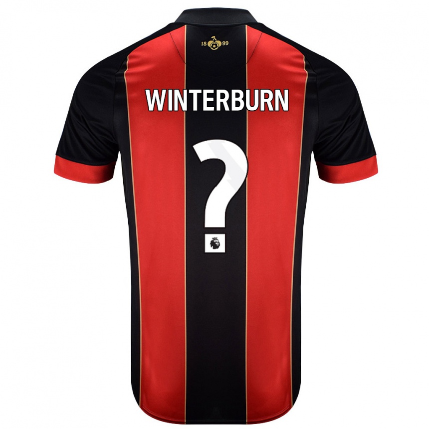 Niño Fútbol Camiseta Ben Winterburn #0 Rojo Negro 1ª Equipación 2024/25 Argentina