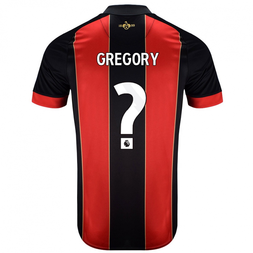 Niño Fútbol Camiseta Karlos Gregory #0 Rojo Negro 1ª Equipación 2024/25 Argentina