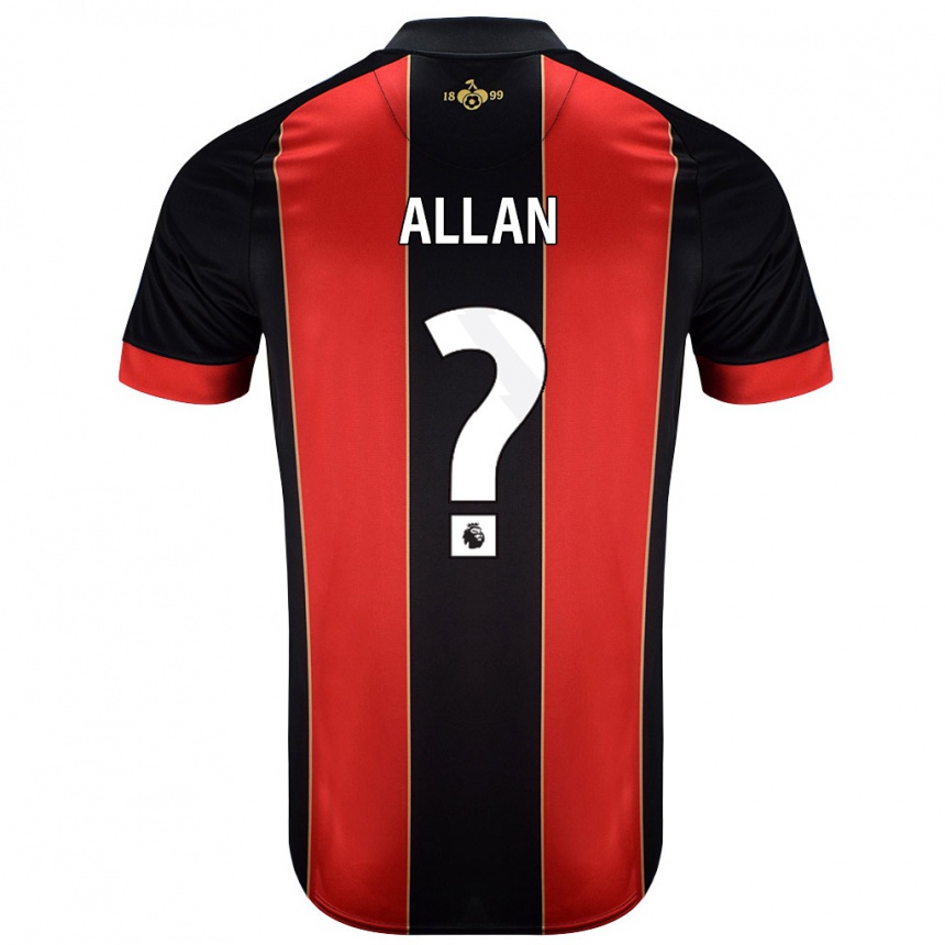 Niño Fútbol Camiseta Mack Allan #0 Rojo Negro 1ª Equipación 2024/25 Argentina