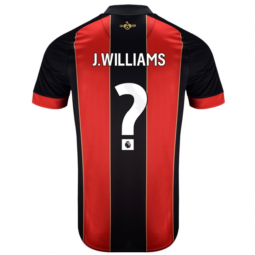 Niño Fútbol Camiseta Jay Williams #0 Rojo Negro 1ª Equipación 2024/25 Argentina