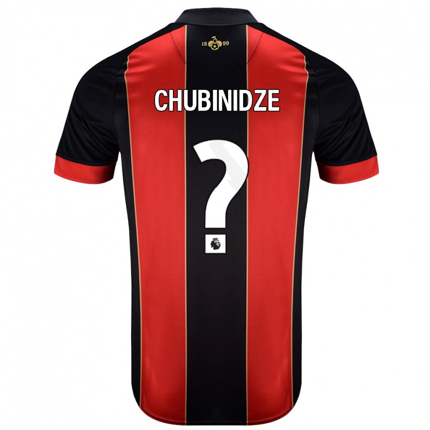 Niño Fútbol Camiseta George Chubinidze #0 Rojo Negro 1ª Equipación 2024/25 Argentina