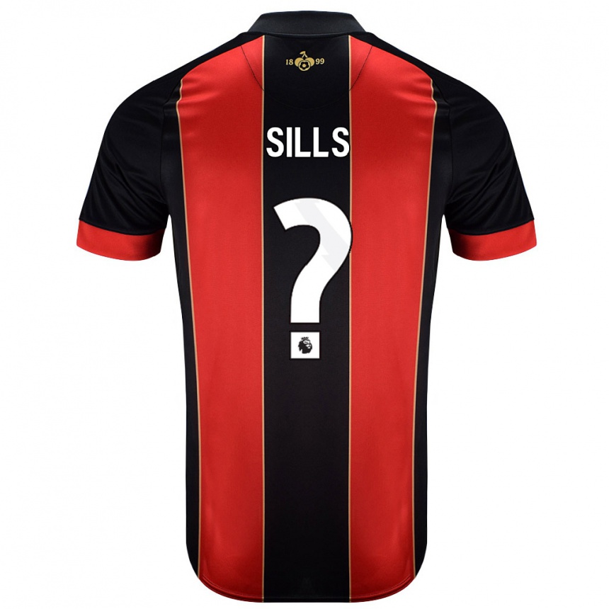 Niño Fútbol Camiseta Ethan Sills #0 Rojo Negro 1ª Equipación 2024/25 Argentina