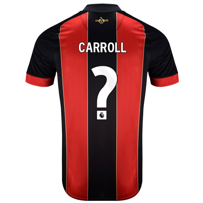 Niño Fútbol Camiseta Ryan Carroll #0 Rojo Negro 1ª Equipación 2024/25 Argentina