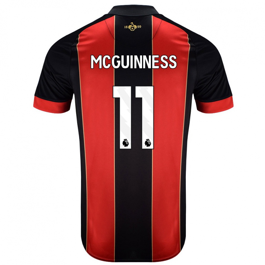 Niño Fútbol Camiseta Gemma Mcguinness #11 Rojo Negro 1ª Equipación 2024/25 Argentina