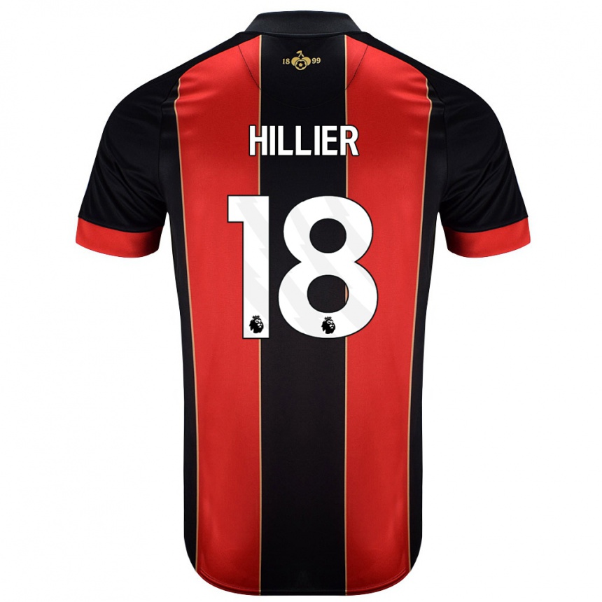 Niño Fútbol Camiseta Gemma Hillier #18 Rojo Negro 1ª Equipación 2024/25 Argentina