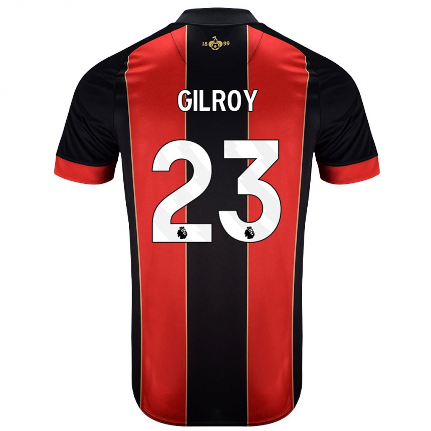 Niño Fútbol Camiseta Chloe Gilroy #23 Rojo Negro 1ª Equipación 2024/25 Argentina