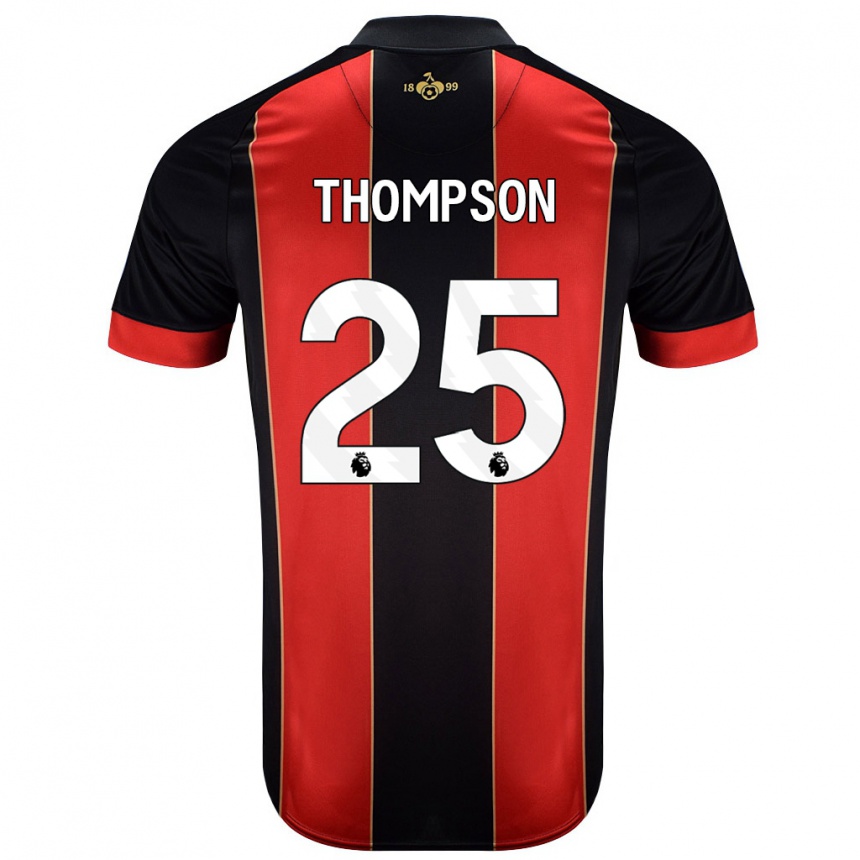 Niño Fútbol Camiseta Kenni Thompson #25 Rojo Negro 1ª Equipación 2024/25 Argentina