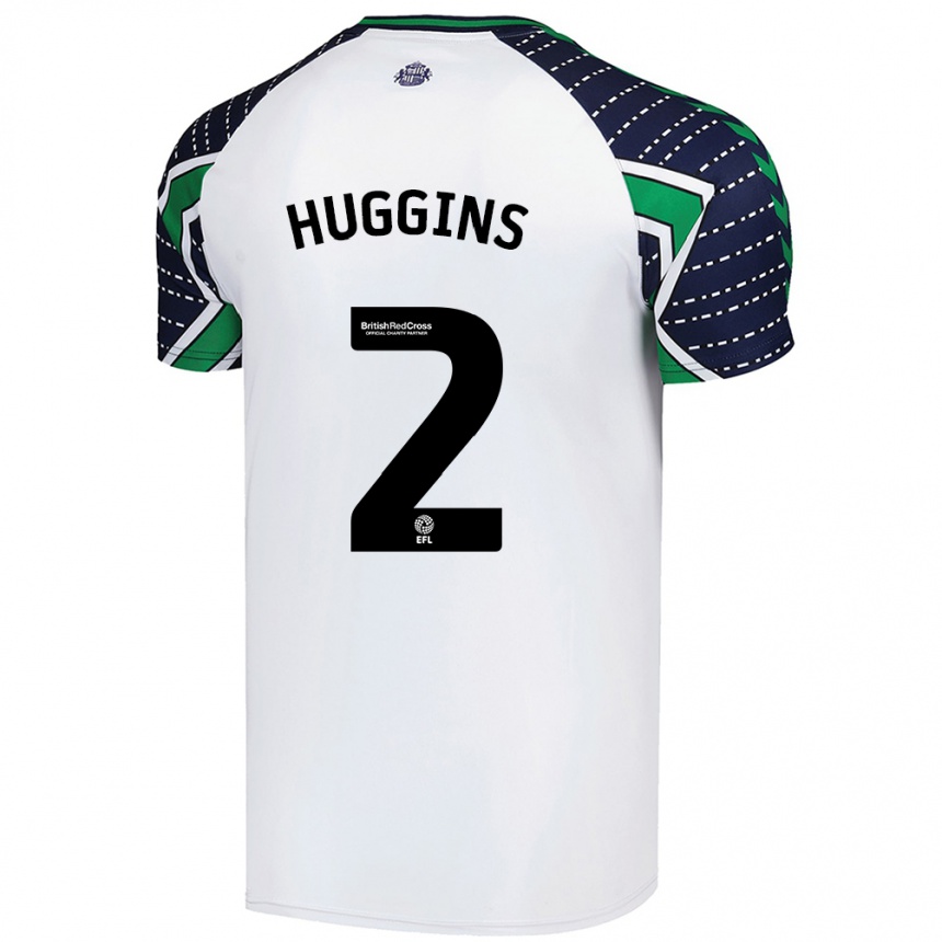 Niño Fútbol Camiseta Niall Huggins #2 Blanco 2ª Equipación 2024/25 Argentina