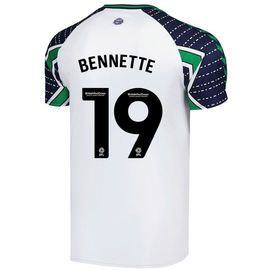 Niño Fútbol Camiseta Jewison Bennette #19 Blanco 2ª Equipación 2024/25 Argentina