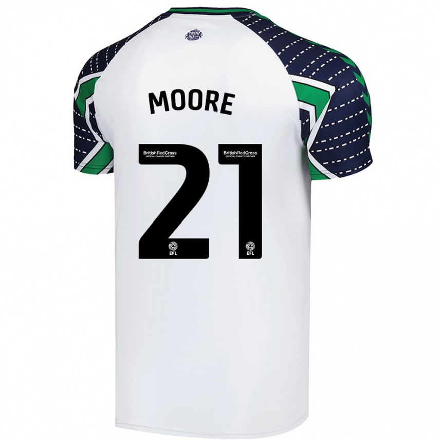 Niño Fútbol Camiseta Simon Moore #21 Blanco 2ª Equipación 2024/25 Argentina