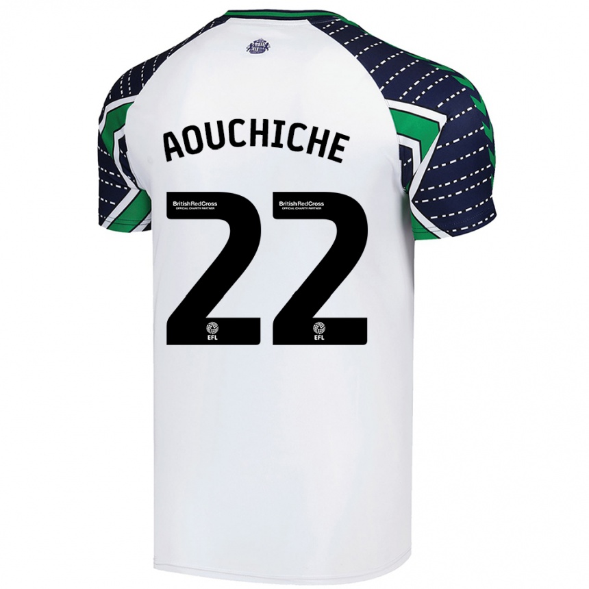 Niño Fútbol Camiseta Adil Aouchiche #22 Blanco 2ª Equipación 2024/25 Argentina