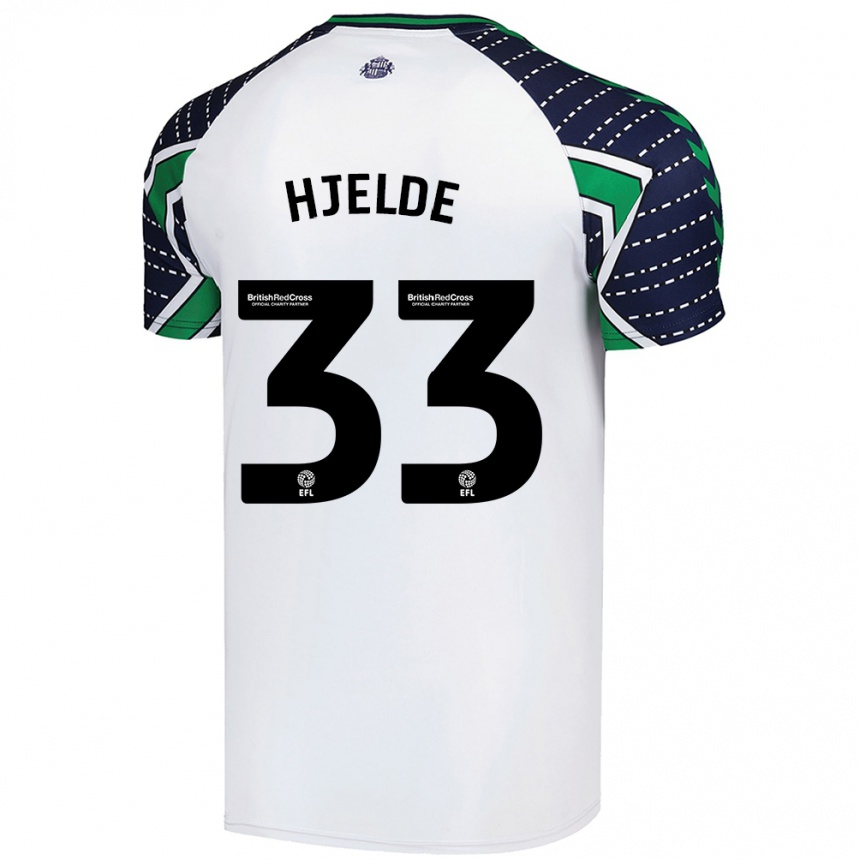 Niño Fútbol Camiseta Leo Fuhr Hjelde #33 Blanco 2ª Equipación 2024/25 Argentina