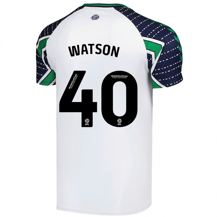 Niño Fútbol Camiseta Tom Watson #40 Blanco 2ª Equipación 2024/25 Argentina