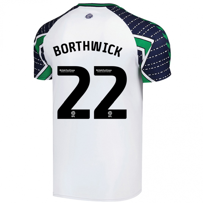 Niño Fútbol Camiseta Megan Borthwick #22 Blanco 2ª Equipación 2024/25 Argentina