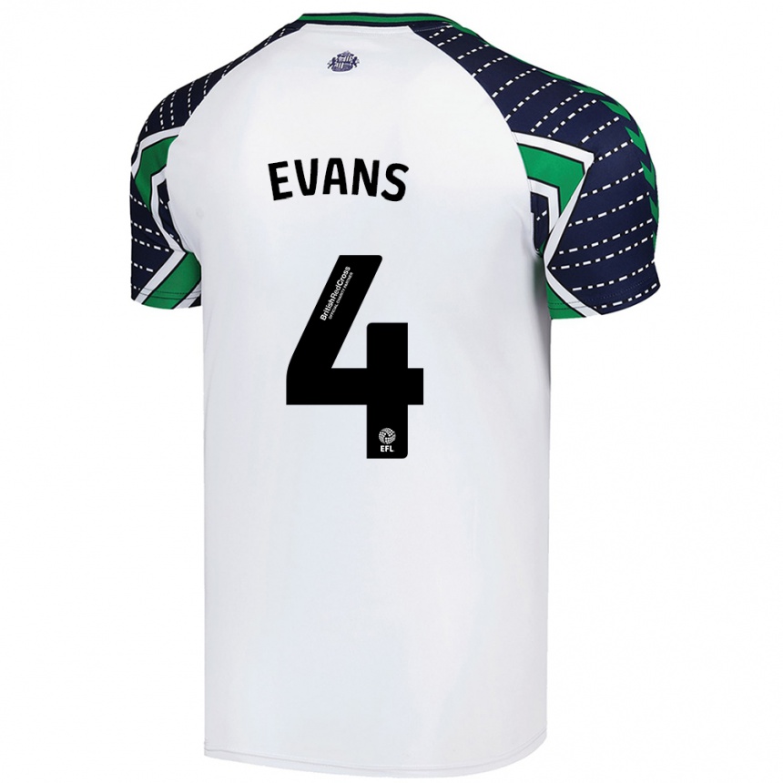 Niño Fútbol Camiseta Corry Evans #4 Blanco 2ª Equipación 2024/25 Argentina