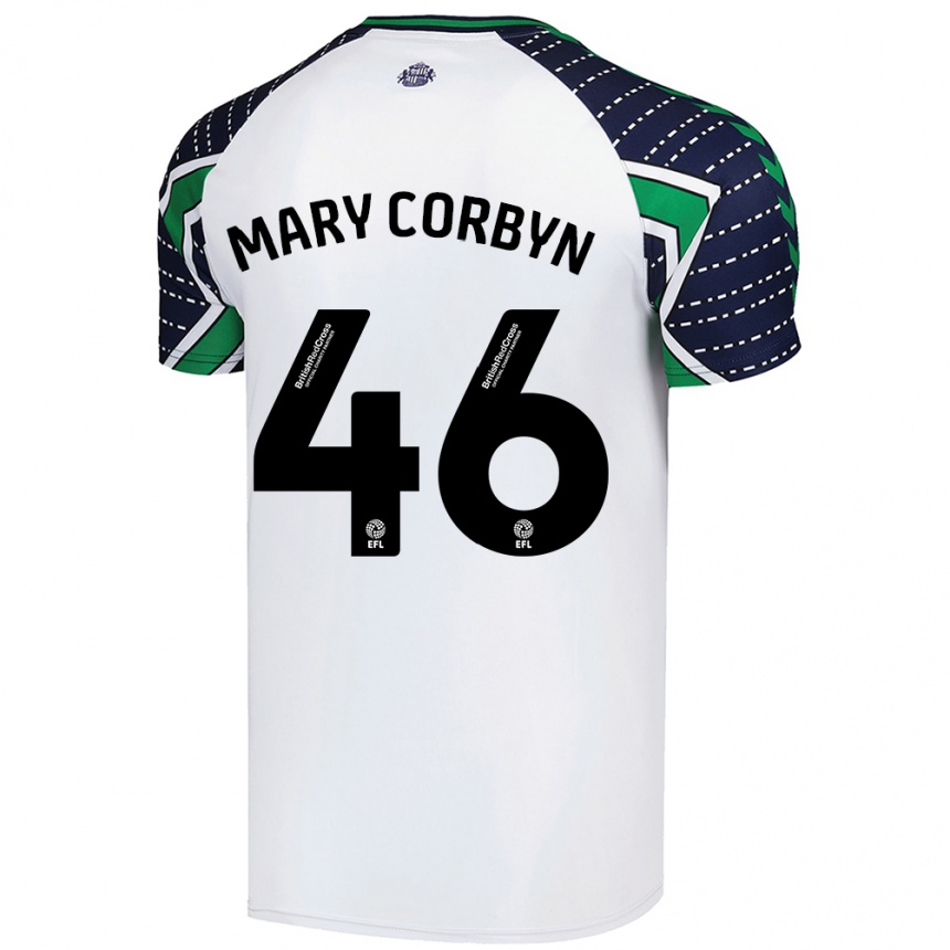 Niño Fútbol Camiseta Mary Corbyn #46 Blanco 2ª Equipación 2024/25 Argentina