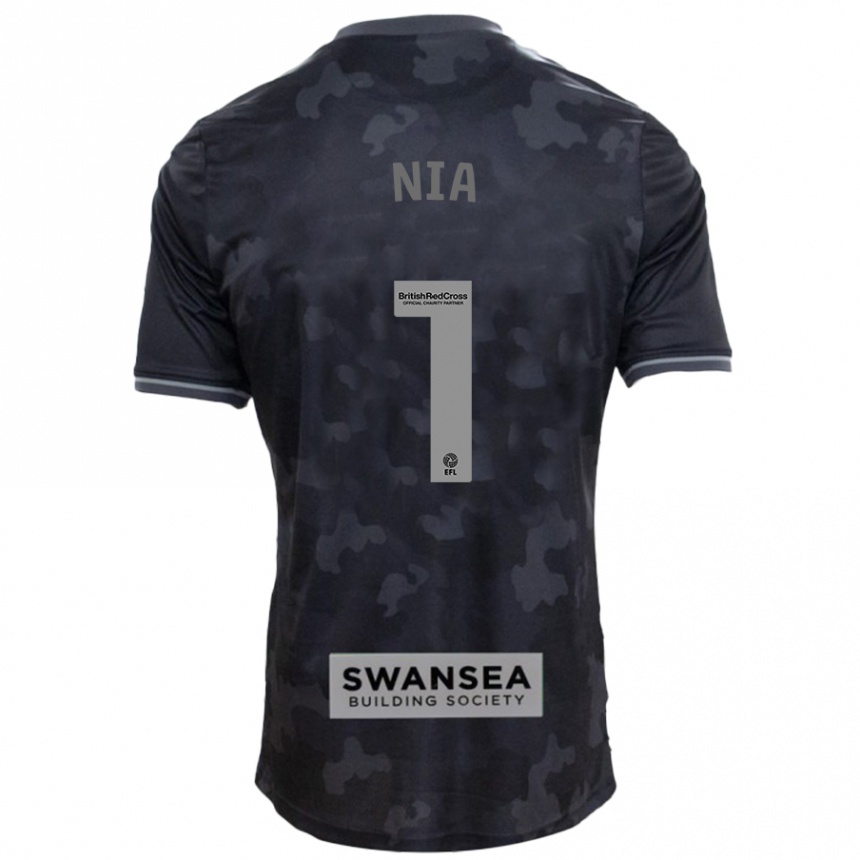 Niño Fútbol Camiseta Ffion Rees Nia #1 Negro 2ª Equipación 2024/25 Argentina