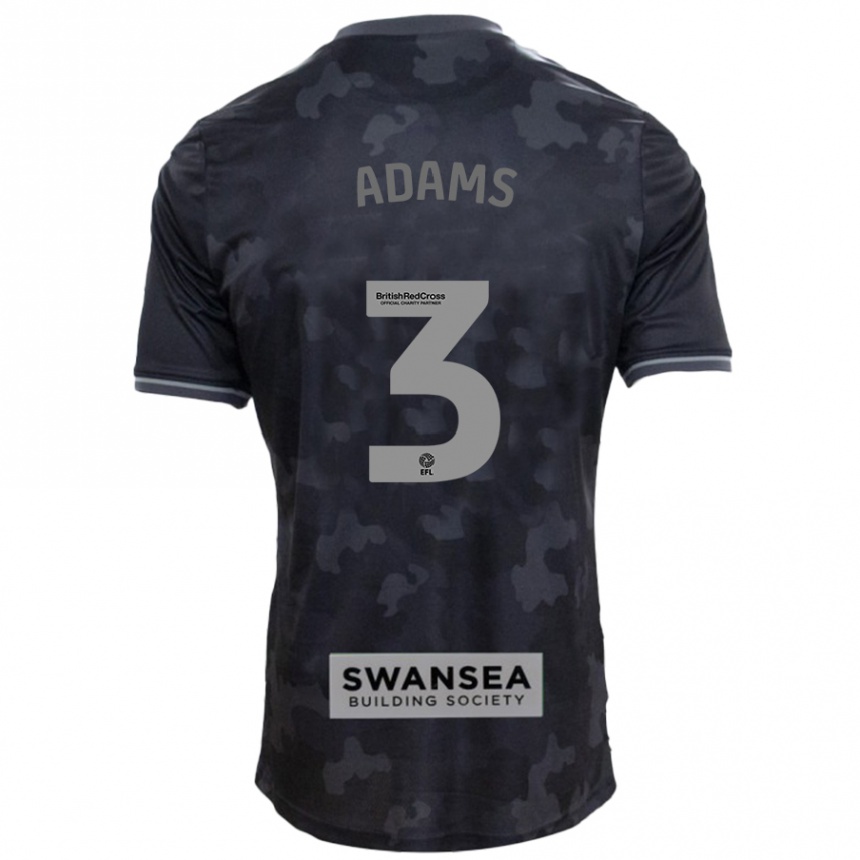 Niño Fútbol Camiseta Sarah Adams #3 Negro 2ª Equipación 2024/25 Argentina