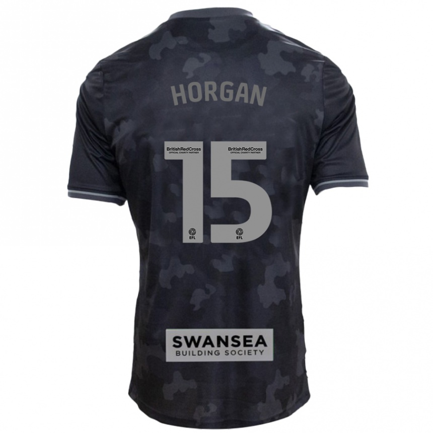 Niño Fútbol Camiseta Gwenan Horgan #15 Negro 2ª Equipación 2024/25 Argentina