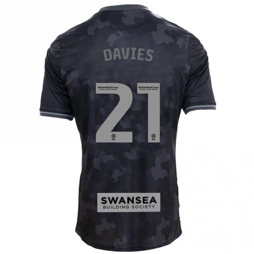 Niño Fútbol Camiseta Laura Davies #21 Negro 2ª Equipación 2024/25 Argentina