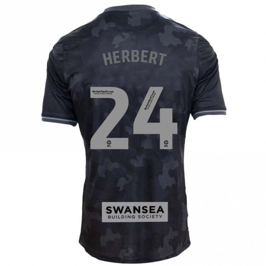 Niño Fútbol Camiseta Chelsea Herbert #24 Negro 2ª Equipación 2024/25 Argentina