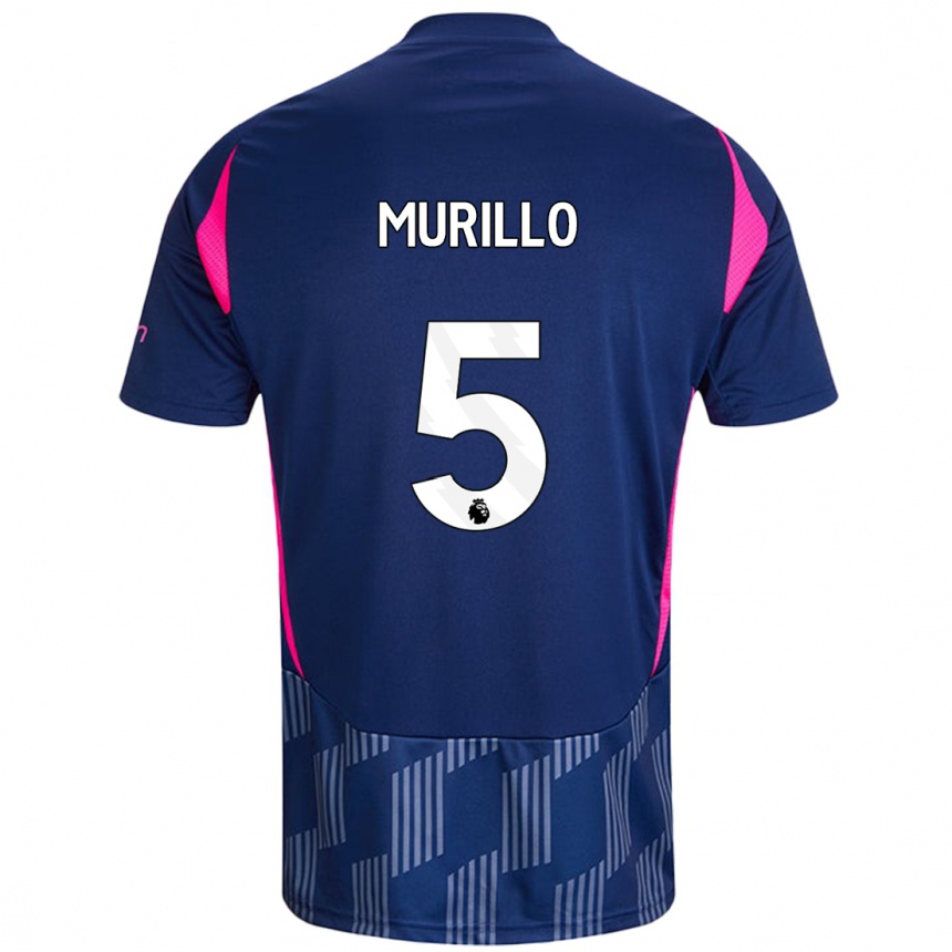 Niño Fútbol Camiseta Murillo #5 Azul Real Rosa 2ª Equipación 2024/25 Argentina