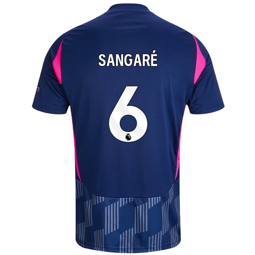 Niño Fútbol Camiseta Ibrahim Sangaré #6 Azul Real Rosa 2ª Equipación 2024/25 Argentina