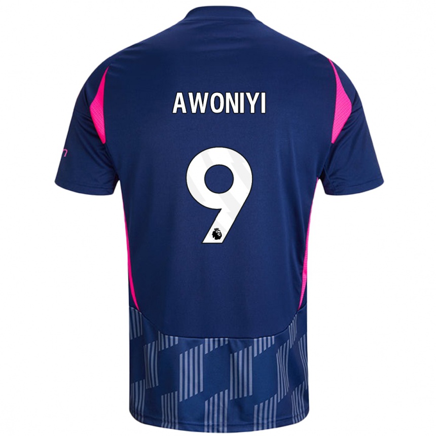 Niño Fútbol Camiseta Taiwo Awoniyi #9 Azul Real Rosa 2ª Equipación 2024/25 Argentina