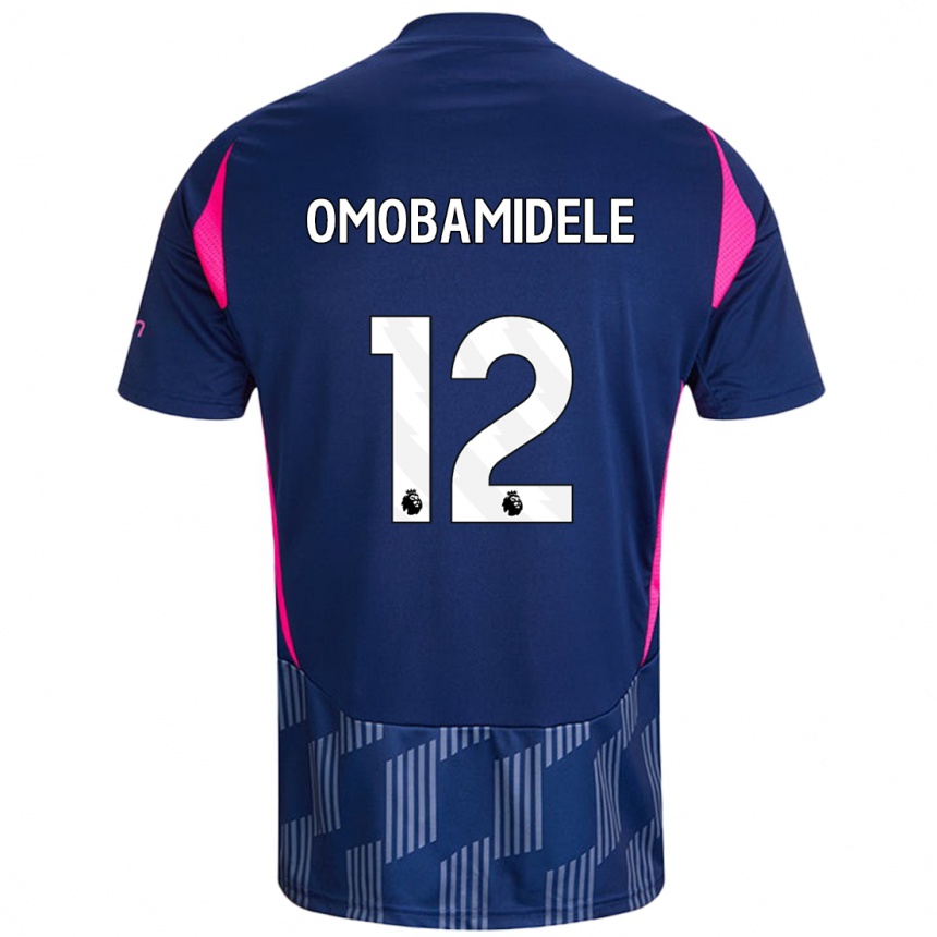 Niño Fútbol Camiseta Andrew Omobamidele #12 Azul Real Rosa 2ª Equipación 2024/25 Argentina