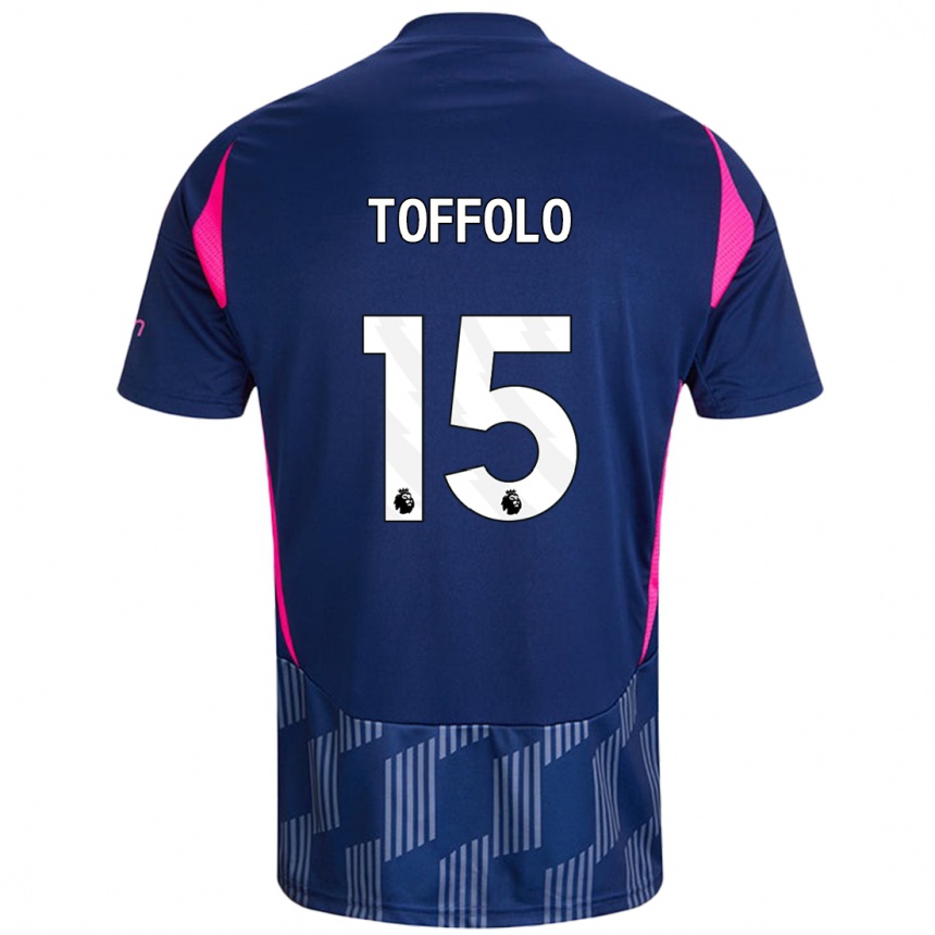 Niño Fútbol Camiseta Harry Toffolo #15 Azul Real Rosa 2ª Equipación 2024/25 Argentina