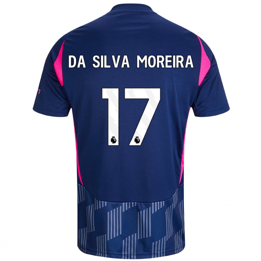 Niño Fútbol Camiseta Eric Da Silva Moreira #17 Azul Real Rosa 2ª Equipación 2024/25 Argentina