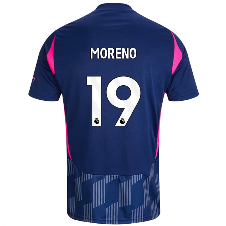 Niño Fútbol Camiseta Álex Moreno #19 Azul Real Rosa 2ª Equipación 2024/25 Argentina