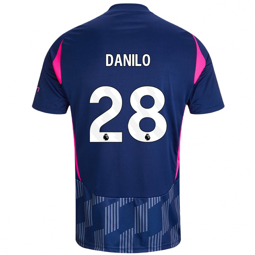 Niño Fútbol Camiseta Danilo #28 Azul Real Rosa 2ª Equipación 2024/25 Argentina