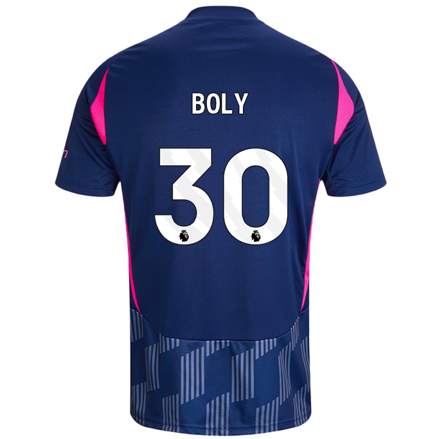 Niño Fútbol Camiseta Willy Boly #30 Azul Real Rosa 2ª Equipación 2024/25 Argentina