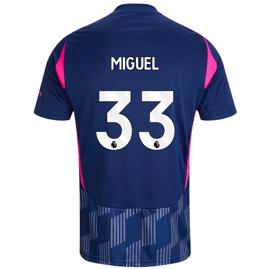 Niño Fútbol Camiseta Carlos Miguel #33 Azul Real Rosa 2ª Equipación 2024/25 Argentina