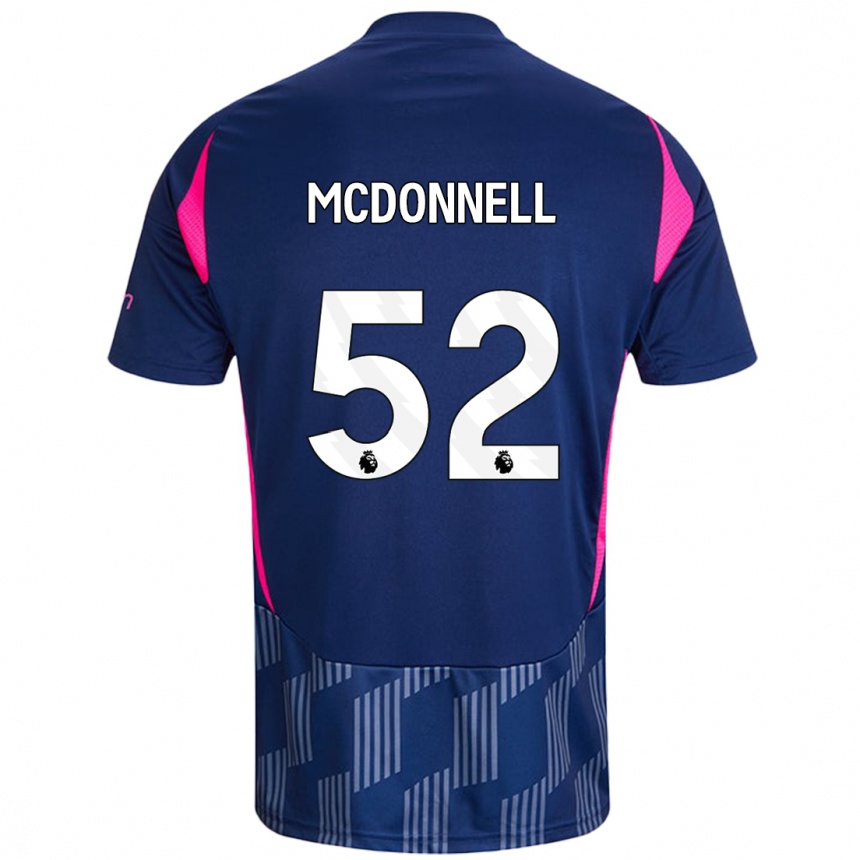 Niño Fútbol Camiseta Jamie Mcdonnell #52 Azul Real Rosa 2ª Equipación 2024/25 Argentina