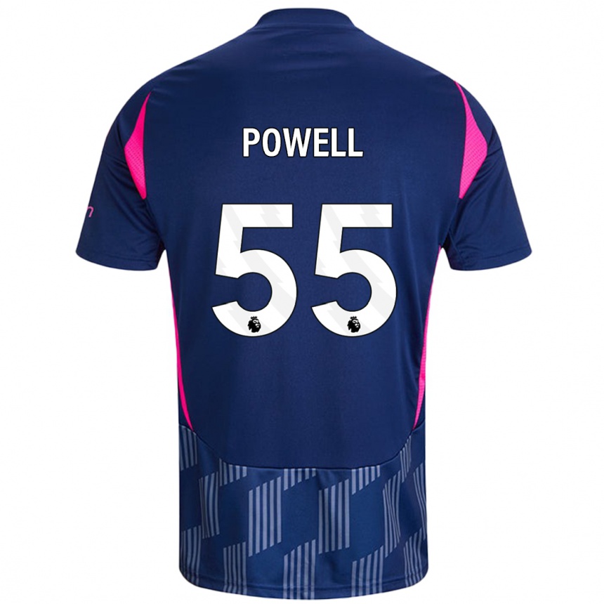 Niño Fútbol Camiseta Josh Powell #55 Azul Real Rosa 2ª Equipación 2024/25 Argentina