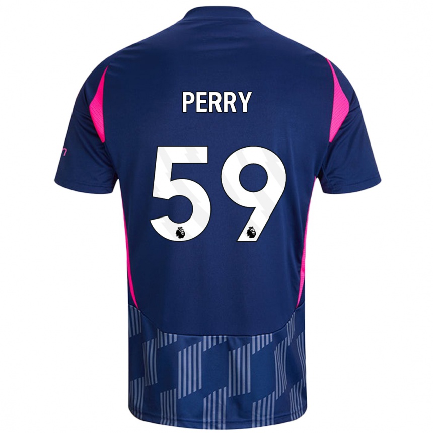 Niño Fútbol Camiseta Ben Perry #59 Azul Real Rosa 2ª Equipación 2024/25 Argentina